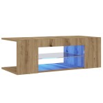 vidaXL Dulap TV cu LED stejar artizanal 90x39x30 cm lemn prelucrat
