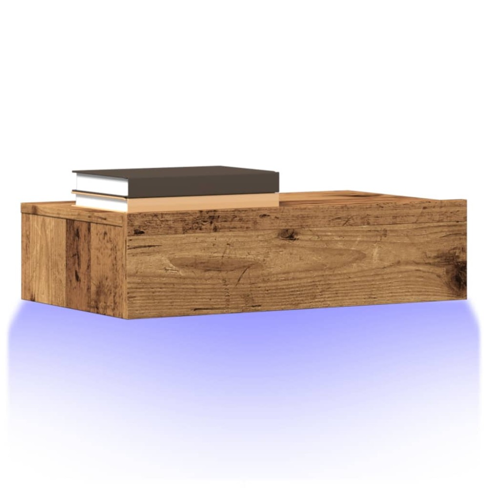 vidaXL Dulapuri TV cu lumini LED, 2 buc., lemn vechi, 60x35x15,5 cm