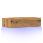 vidaXL Comodă TV cu lumini LED, stejar artizanal, 60x35x15,5 cm