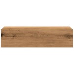 vidaXL Comodă TV cu lumini LED, stejar artizanal, 60x35x15,5 cm