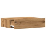 vidaXL Comodă TV cu lumini LED, stejar artizanal, 60x35x15,5 cm