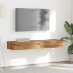 vidaXL Comode TV cu lumini LED 2 buc., stejar artizanal, 60x35x15,5 cm
