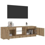 vidaXL Dulap TV cu LED stejar artizanal 120x30x36cm lemn prelucrat