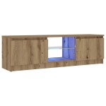 vidaXL Dulap TV cu LED stejar artizanal 120x30x36cm lemn prelucrat