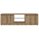 vidaXL Dulap TV cu LED stejar artizanal 120x30x36cm lemn prelucrat