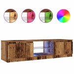vidaXL Dulap TV cu lumini LED lemn vechi 140x40x36 cm lemn prelucrat vidaXL Dulap TV cu lumini LED lemn vechi 140x40x36 cm lemn prelucrat