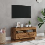 vidaXL Dulap TV cu lumini LED lemn vechi 80x35x40 cm lemn prelucrat vidaXL Dulap TV cu lumini LED lemn vechi 80x35x40 cm lemn prelucrat