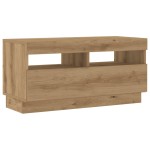 vidaXL Dulap TV lumini LED stejar artizanal 80x35x40 cm lemn prelucrat