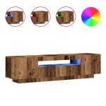 vidaXL Dulap TV cu lumini LED lemn vechi 160x35x40 cm lemn prelucrat vidaXL Dulap TV cu lumini LED lemn vechi 160x35x40 cm lemn prelucrat