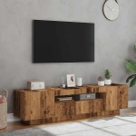 vidaXL Dulap TV cu lumini LED lemn vechi 160x35x40 cm lemn prelucrat vidaXL Dulap TV cu lumini LED lemn vechi 160x35x40 cm lemn prelucrat