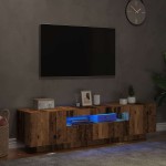vidaXL Dulap TV cu lumini LED lemn vechi 160x35x40 cm lemn prelucrat vidaXL Dulap TV cu lumini LED lemn vechi 160x35x40 cm lemn prelucrat