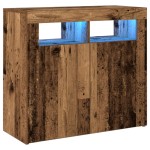 vidaXL Dulap cu lumini LED, lemn vechi, 80x35x75 cm, lemn prelucrat