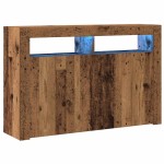vidaXL Dulap cu lumini LED, lemn vechi, 115,5x30x75 cm, lemn prelucrat vidaXL Dulap cu lumini LED, lemn vechi, 115,5x30x75 cm, lemn prelucrat
