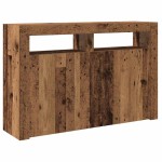 vidaXL Dulap cu lumini LED, lemn vechi, 115,5x30x75 cm, lemn prelucrat vidaXL Dulap cu lumini LED, lemn vechi, 115,5x30x75 cm, lemn prelucrat