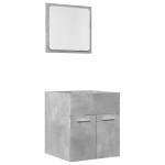 vidaXL Set mobilier de baie, 2 piese, gri beton, lemn compozit vidaXL Set mobilier de baie, 2 piese, gri beton, lemn compozit