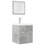 vidaXL Set mobilier de baie, 2 piese, gri beton, lemn compozit vidaXL Set mobilier de baie, 2 piese, gri beton, lemn compozit