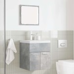 vidaXL Set mobilier de baie, 2 piese, gri beton, lemn compozit vidaXL Set mobilier de baie, 2 piese, gri beton, lemn compozit