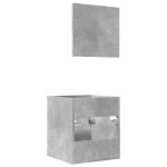 vidaXL Set mobilier de baie, 2 piese, gri beton, lemn compozit vidaXL Set mobilier de baie, 2 piese, gri beton, lemn compozit