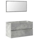 vidaXL Dulap de baie cu oglindă, gri beton, lemn prelucrat vidaXL Dulap de baie cu oglindă, gri beton, lemn prelucrat