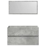 vidaXL Dulap de baie cu oglindă, gri beton, lemn prelucrat vidaXL Dulap de baie cu oglindă, gri beton, lemn prelucrat