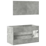 vidaXL Dulap de baie cu oglindă, gri beton, lemn prelucrat vidaXL Dulap de baie cu oglindă, gri beton, lemn prelucrat