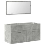 vidaXL Dulap de baie cu oglindă, gri beton, lemn prelucrat vidaXL Dulap de baie cu oglindă, gri beton, lemn prelucrat