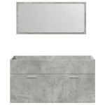 vidaXL Dulap de baie cu oglindă, gri beton, lemn prelucrat vidaXL Dulap de baie cu oglindă, gri beton, lemn prelucrat