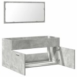 vidaXL Dulap de baie cu oglindă, gri beton, lemn prelucrat vidaXL Dulap de baie cu oglindă, gri beton, lemn prelucrat