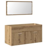 vidaXL Dulap de baie cu oglindă Artisan Stejar lemn prelucrat vidaXL Dulap de baie cu oglindă Artisan Stejar lemn prelucrat