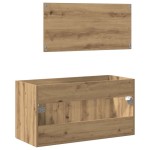 vidaXL Dulap de baie cu oglindă Artisan Stejar lemn prelucrat vidaXL Dulap de baie cu oglindă Artisan Stejar lemn prelucrat