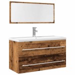 vidaXL Set mobilier de baie, 2 piese, lemn vechi, lemn prelucrat vidaXL Set mobilier de baie, 2 piese, lemn vechi, lemn prelucrat