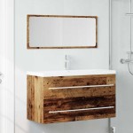 vidaXL Set mobilier de baie, 2 piese, lemn vechi, lemn prelucrat vidaXL Set mobilier de baie, 2 piese, lemn vechi, lemn prelucrat