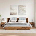 vidaXL Noptiere 2 buc. Lemn vechi 40x30x39 cm Lemn prelucrat