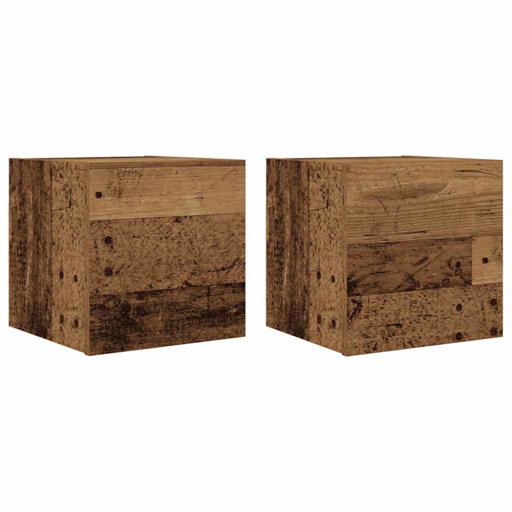 vidaXL Dulapuri TV de perete, 2 buc., lemn vechi, 30,5x30x30 cm