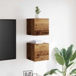 vidaXL Dulapuri TV de perete, 2 buc., lemn vechi, 30,5x30x30 cm