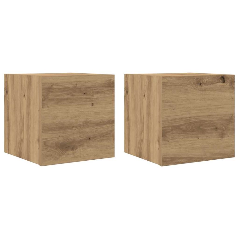 vidaXL Dulapuri TV montaj perete 2 buc. stejar artizanal 30,5x30x30 cm