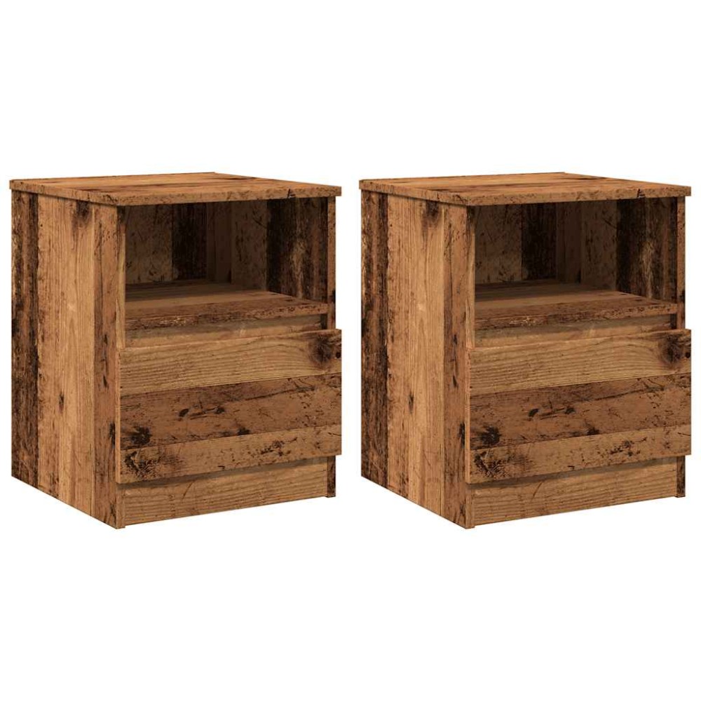 vidaXL Noptiere, 2 buc., lemn vechi, 40x40x50 cm, lemn prelucrat