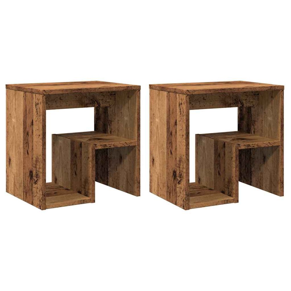 vidaXL Noptiere, 2 buc, lemn învechit, 40x30x40 cm, lemn prelucrat