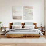vidaXL Noptiere, 2 buc., lemn vechi, 50x30x51,5 cm, PAL vidaXL Noptiere, 2 buc., lemn vechi, 50x30x51,5 cm, PAL
