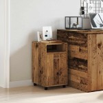 vidaXL Dulap lateral cu roți, lemn vechi, 33x38x60 cm, PAL