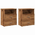 vidaXL Noptiere, 2 buc, lemn învechit, 50x32x60 cm, lemn prelucrat