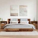 vidaXL Noptiere, 2 buc, lemn învechit, 50x32x60 cm, lemn prelucrat