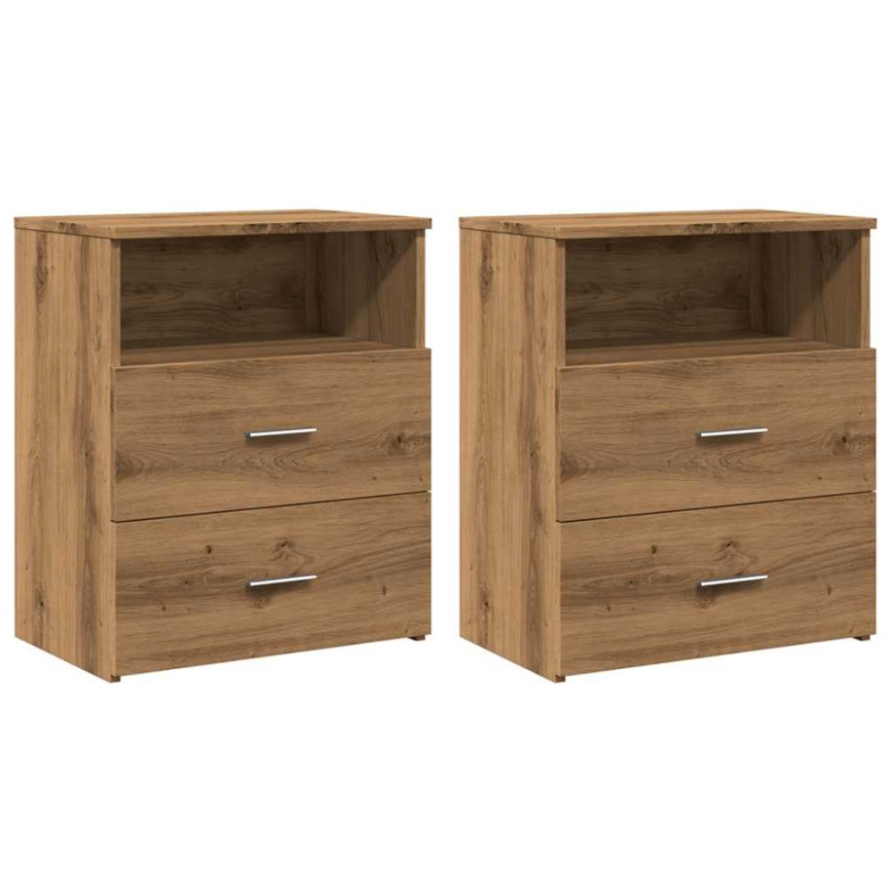 vidaXL Noptiere, 2 buc., stejar artizanal, 50x32x60 cm, lemn prelucrat