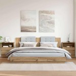 vidaXL Noptiere, 2 buc., stejar artizanal, 50x32x60 cm, lemn prelucrat vidaXL Noptiere, 2 buc., stejar artizanal, 50x32x60 cm, lemn prelucrat