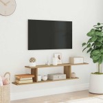 vidaXL Raft TV montat pe perete stejar artizanal 125x18x23 cm lemn vidaXL Raft TV montat pe perete stejar artizanal 125x18x23 cm lemn