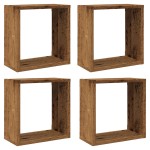vidaXL Rafturi de perete cub, 4 buc., lemn vechi, 30x15x30 cm lemn vidaXL Rafturi de perete cub, 4 buc., lemn vechi, 30x15x30 cm lemn