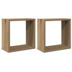 vidaXL Rafturi de perete cub 2 buc. stejar artizanal, 30x15x30 cm lemn vidaXL Rafturi de perete cub 2 buc. stejar artizanal, 30x15x30 cm lemn