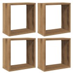 vidaXL Rafturi de perete cub 4 buc. stejar artizanal, 30x15x30 cm lemn vidaXL Rafturi de perete cub 4 buc. stejar artizanal, 30x15x30 cm lemn