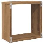vidaXL Rafturi de perete cub 4 buc. stejar artizanal, 30x15x30 cm lemn vidaXL Rafturi de perete cub 4 buc. stejar artizanal, 30x15x30 cm lemn