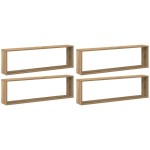 vidaXL Rafturi perete cub, 4 buc., stejar artizanal 100x15x30 cm lemn vidaXL Rafturi perete cub, 4 buc., stejar artizanal 100x15x30 cm lemn